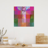 Poster CD1FE646 Abstrait Motif de Grille d'Art de Glitch (Cuisine)