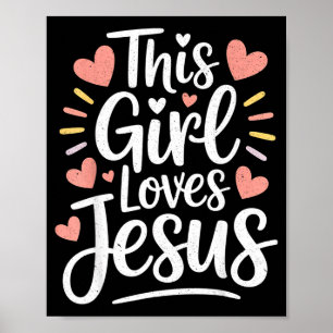 Poster Ce cadeau de fille aime Jésus pour adolescent chré
