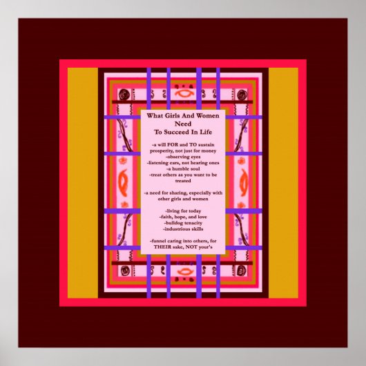Poster Ce dont les filles et les femmes ont besoin, réuss (Devant)