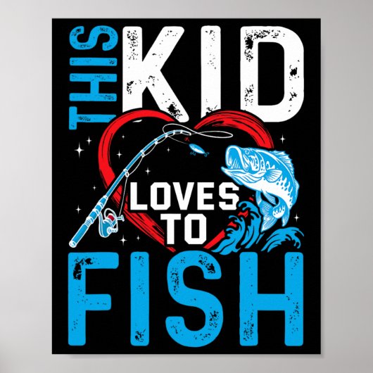 Poster Ce gamin adore pêcher les garçons de pêche (Devant)