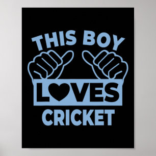 Poster Ce garçon aime le cricket - Joueur de cricket