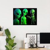 Poster Ce Mur De Ma Famille Amicale D'extraterrestres (Bureau à domicile)