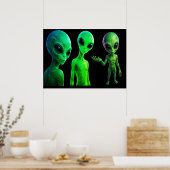 Poster Ce Mur De Ma Famille Amicale D'extraterrestres (Cuisine)