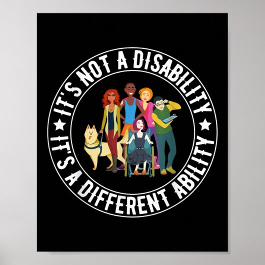 Poster Ce N'Est Pas Un Handicap C'Est Une Capacité Différ (Devant)