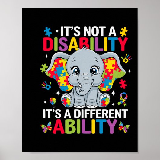 Poster Ce n'est pas un handicap C'est une capacité différ (Devant)