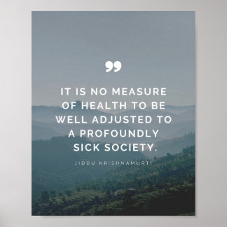 Poster Ce n'est pas une mesure de santé - Jiddu Krishnamu