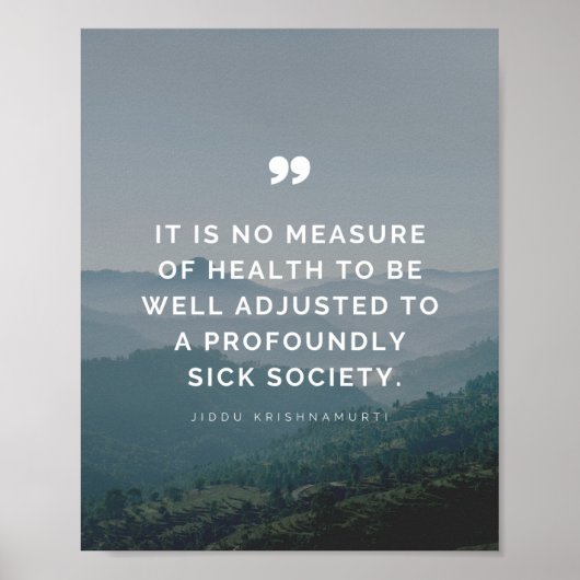 Poster Ce n'est pas une mesure de santé - Jiddu Krishnamu (Devant)