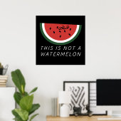 Poster Ce n'est pas une pastèque - Palestine (Bureau à domicile)
