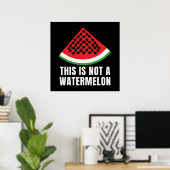 Poster Ce n'est pas une pastèque - Palestinien keffiyeh (Bureau à domicile)