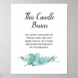 Poster Ce panneau de mémorial de mariage de verdure de bo