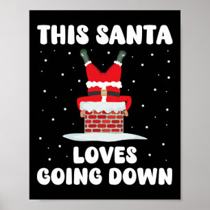 Poster Ce Père Noël adore descendre Funny Christmas Adult