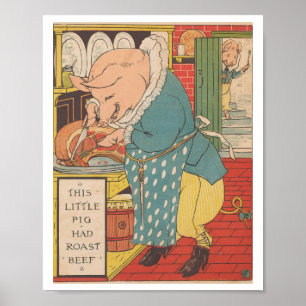 Poster Ce petit cochon d'ombre rôti de boeuf 1879