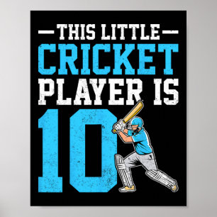 Poster Ce petit joueur de cricket est âgé de 10 ans 10e B