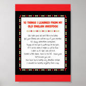 Poster Ce Que J'Ai Appris De L'Ancien Berger Anglais (Devant)