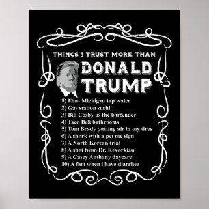 Poster Ce que j'ai plus confiance que Donald Trump Anti P