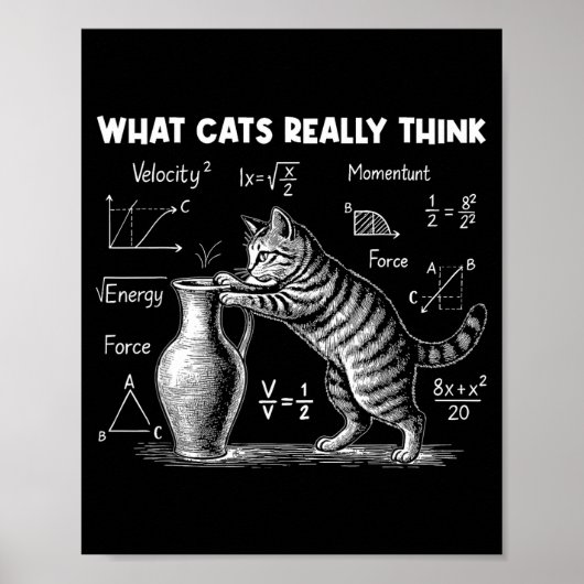 Poster Ce que les chats pensent vraiment Drôle de physiqu (Devant)