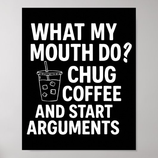 Poster Ce que ma bouche fait avaler du café et commencer (Devant)
