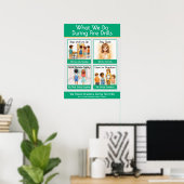 Poster Ce que nous faisons pendant les exercices d'évacua (Bureau à domicile)