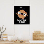 Poster Ce que Shell drôle de la mer Shell Pun Dark BG (Cuisine)