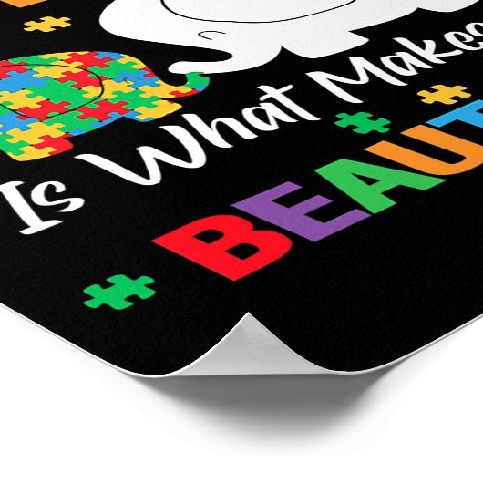 Poster Ce qui vous rend différents Autisme Enfant Eléphan (Coin)