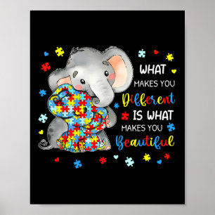 Poster Ce qui vous rend différents beaux éléphants Autism