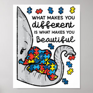 Poster Ce qui vous rend différents beaux éléphants Autism