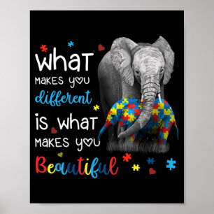 Poster Ce qui vous rend différents Elephant Maman Autisme
