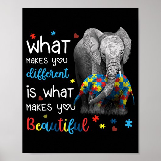 Poster Ce qui vous rend différents Elephant Maman Autisme (Devant)
