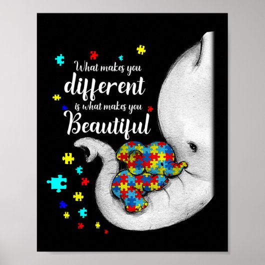 Poster Ce qui vous rend différents éléphant maman Autisme (Devant)