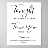 Poster Ce soir, nous célébrons la répétition mariage sign (Devant)