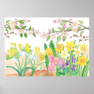 Poster Ce sont les fleurs de printemps qui rayonnent la j