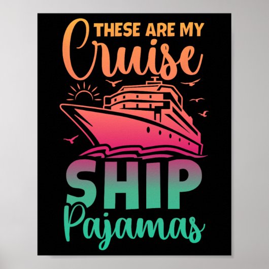 Poster Ce Sont Mes Bateaux De Croisière Pajamas Drôle Voy (Devant)