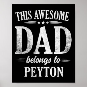 Poster Ce Super Papa Appartient à Peyton Fête des Pères B