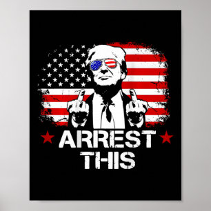 Poster Ce Trump porte le drapeau américain pro-Trump (sur