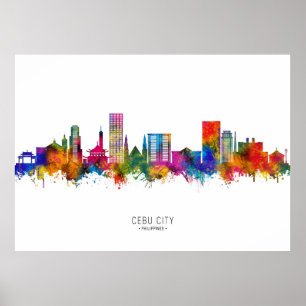 Poster Cebu City Philippines Skyline