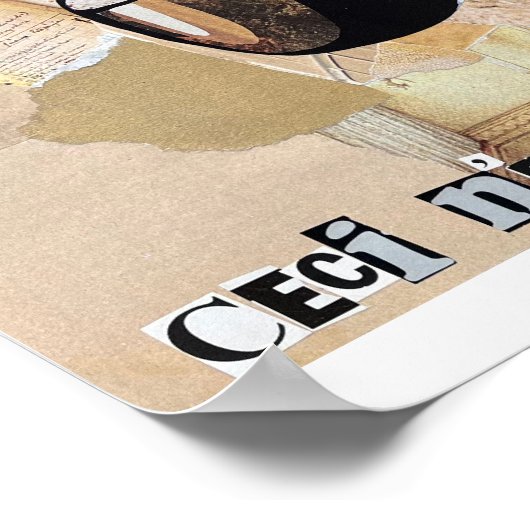 Poster "Ceci n'est pas une pipe" imprimé collage inspiré (Coin)