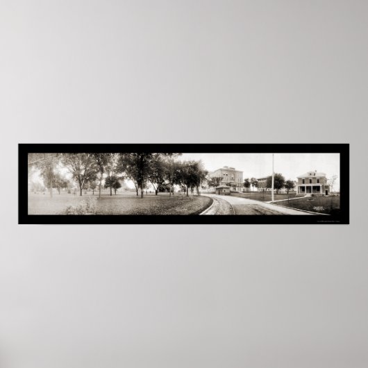 Poster Cedar Falls IA Panview Photo 1907 (Devant)