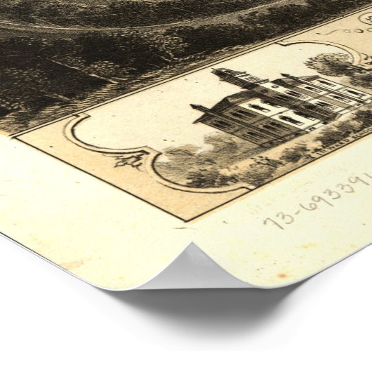 Poster Cedar Rapids Iowa 1868 Antique Panoramic Map (Coin)