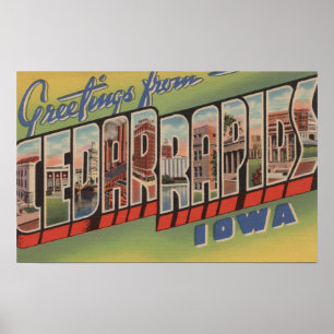 Poster Cedar Rapids, Iowa - grandes scènes de lettre