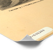 Poster Cèdre Key Florida 1884 Antique carte panoramique (Coin)