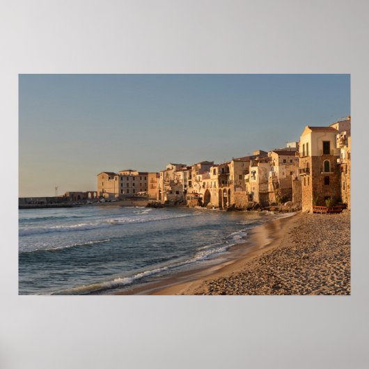 Poster Cefalu, ville côtière de Sicile (Devant)