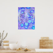 Poster Ceinture de squelette Cage Floral Purple Bleu Vint (Cuisine)