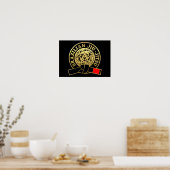 Poster Ceinture noire brésilienne Jiu-Jitsu plaquée or (Cuisine)