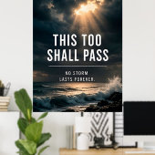 Poster 🌤️ Cela aussi passera Aucune tempête ne dure éter (Bureau à domicile)
