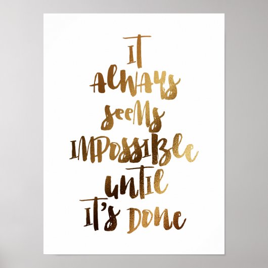 Poster cela semble toujours impossible tant que ce n'est  (Devant)