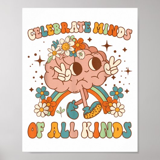 Poster Celebrate Minds Of All Kinds Neurodiversity Mental (Devant)