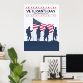 Poster Celebrating Heroes of America – Veterans Day 2025 (Bureau à domicile)