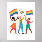 Poster Celebrating LGBTQIA+ Unity with Pride Flags (Devant)