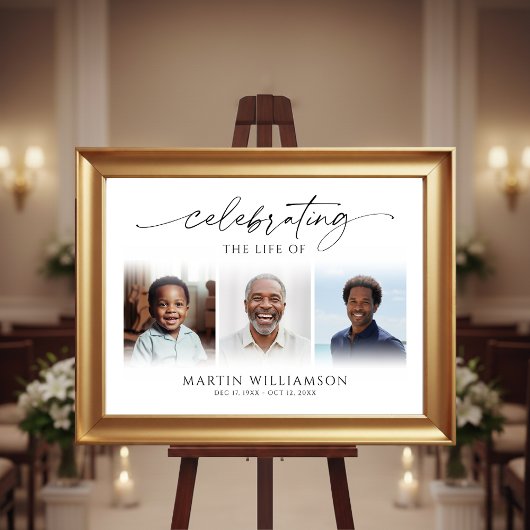 Poster Celebrating the Life 3 Photos Memorial