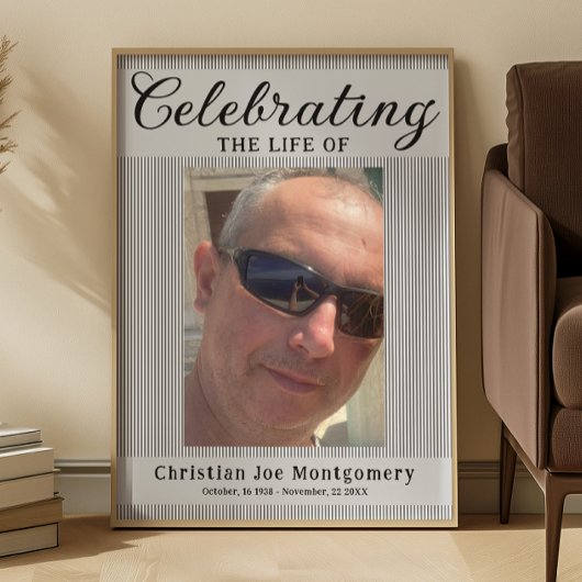 Poster Celebrating the life  Photo Funeral 